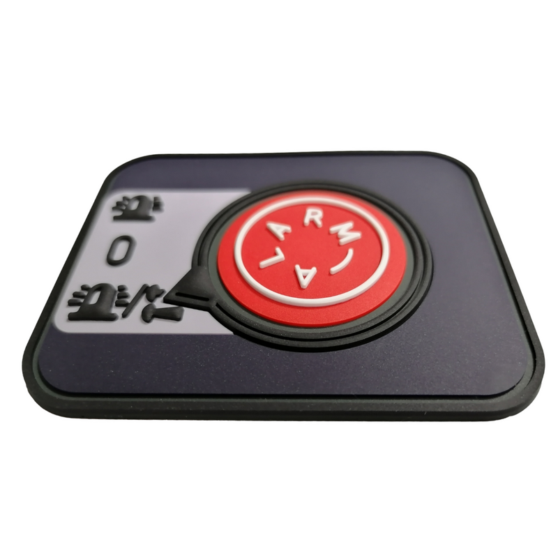 Retro alarm button rubber patch
